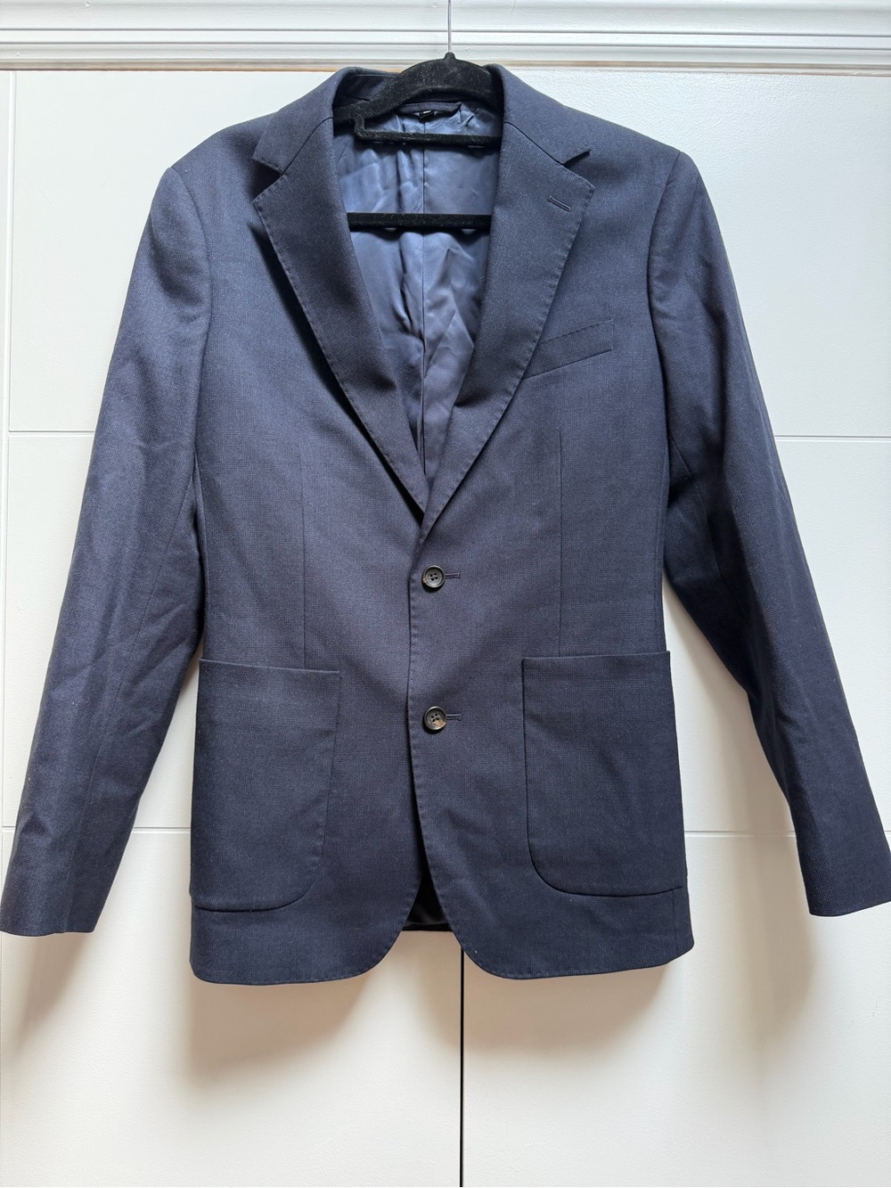 BONOBOS Navy Blue Wool Blend Sz 36 R Slim Fit Men’s Sport Coat Blazer NWOT
